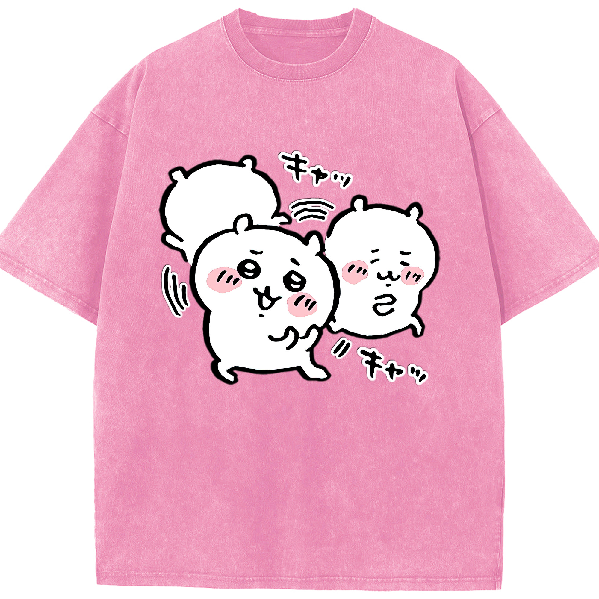（画像用） ちいかわ ちいかわ Chii-kawa chiikawa 綿100% ヴィンテージ風 半袖Tシャツ（フロントプリント）